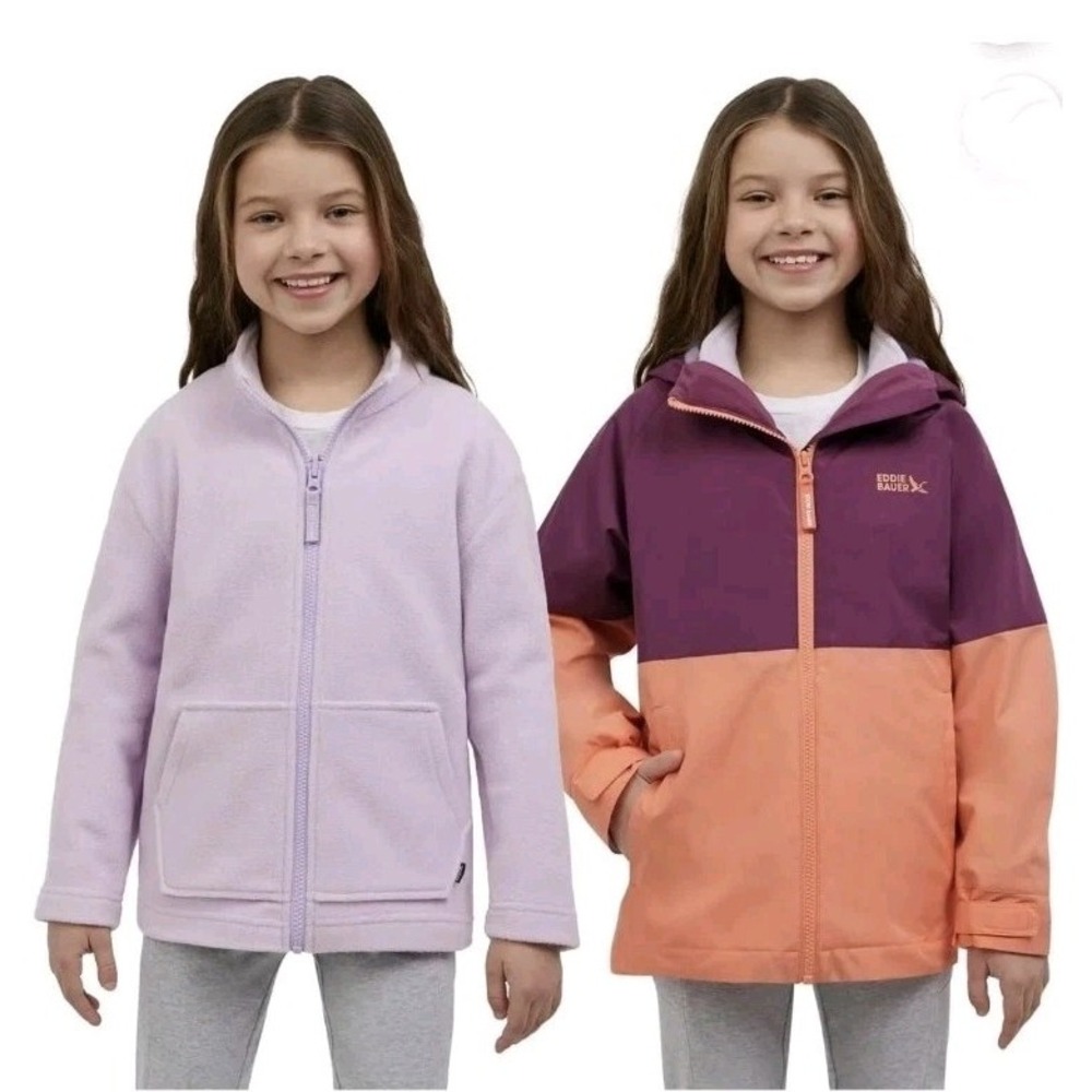 Eddie Bauer Kids Youth Lone Peak 3-in-1 Girls Jacket Desert Flower Pink L 12/14